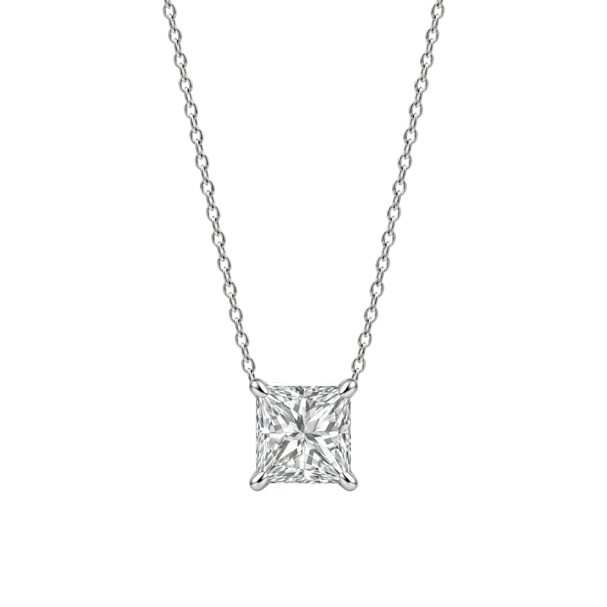 Lab-Grown Diamond Solitaire Pendant Necklace in 14K White Gold or 14K Yellow Gold