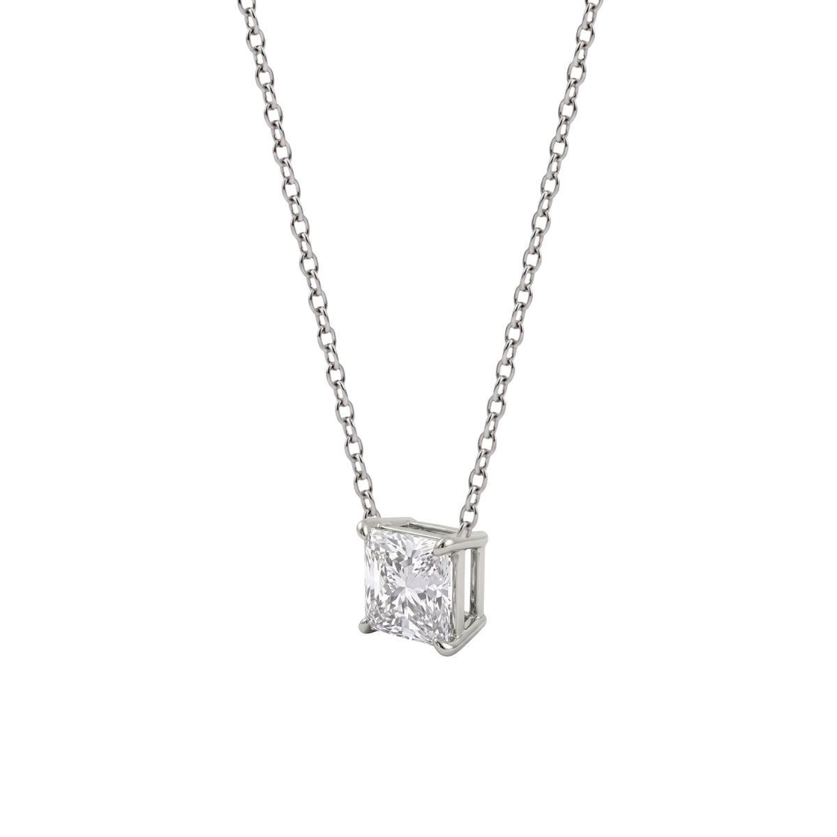 Lab-Grown Diamond Solitaire Pendant Necklace in 14K White Gold or 14K Yellow Gold