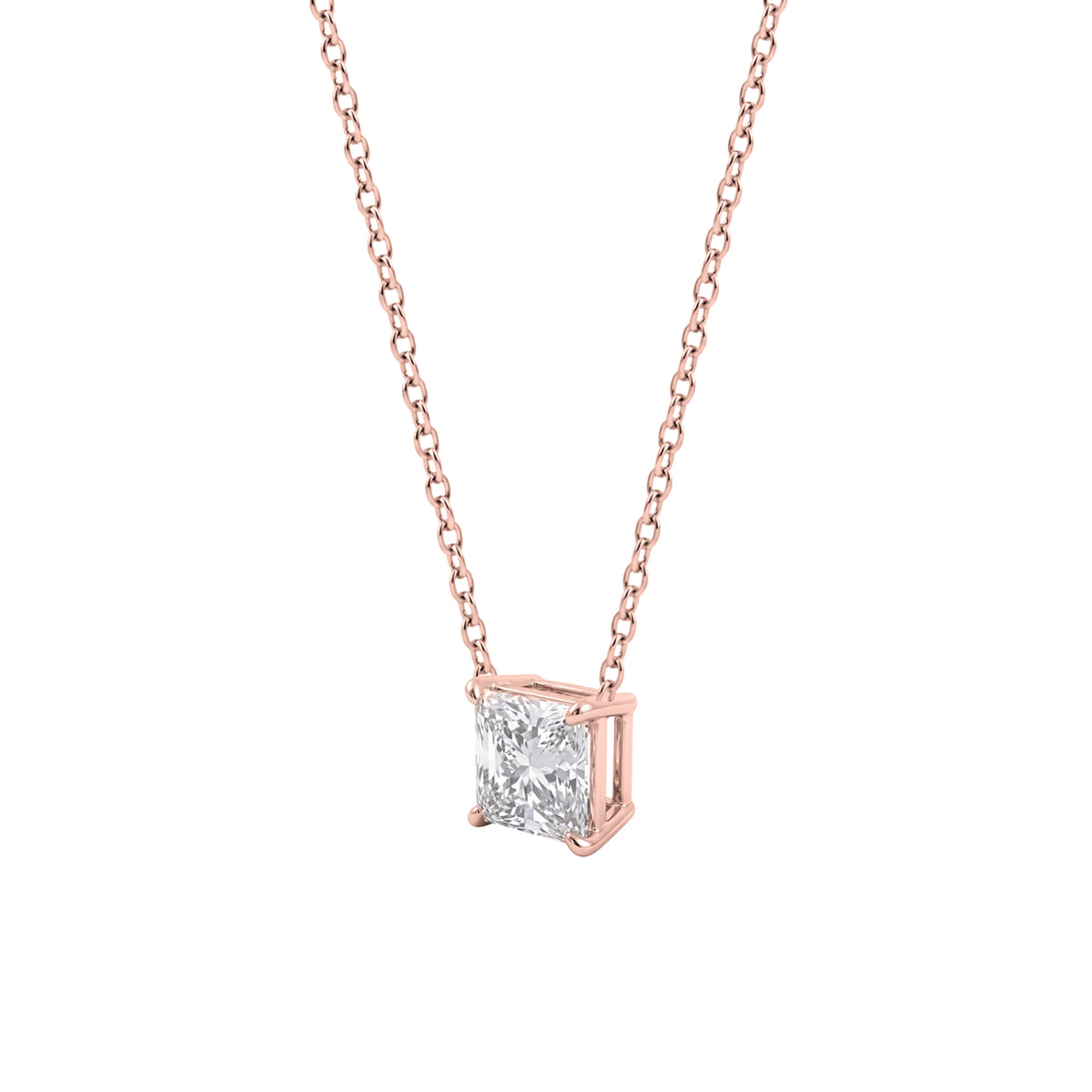 Lab-Grown Diamond Solitaire Pendant Necklace in 14K White Gold or 14K Yellow Gold
