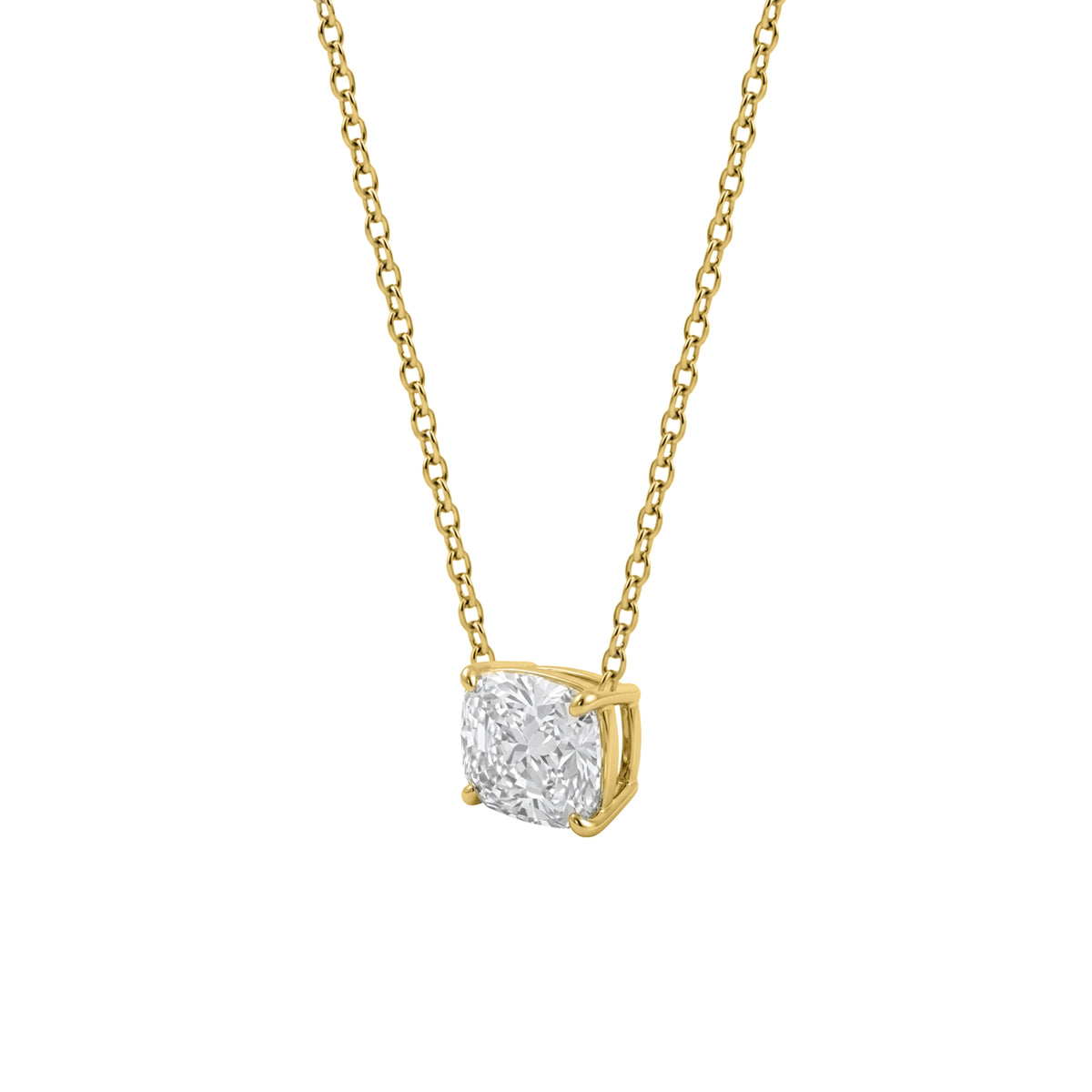 Lab-Grown Diamond Solitaire Pendant Necklace in 14K White Gold or 14K Yellow Gold