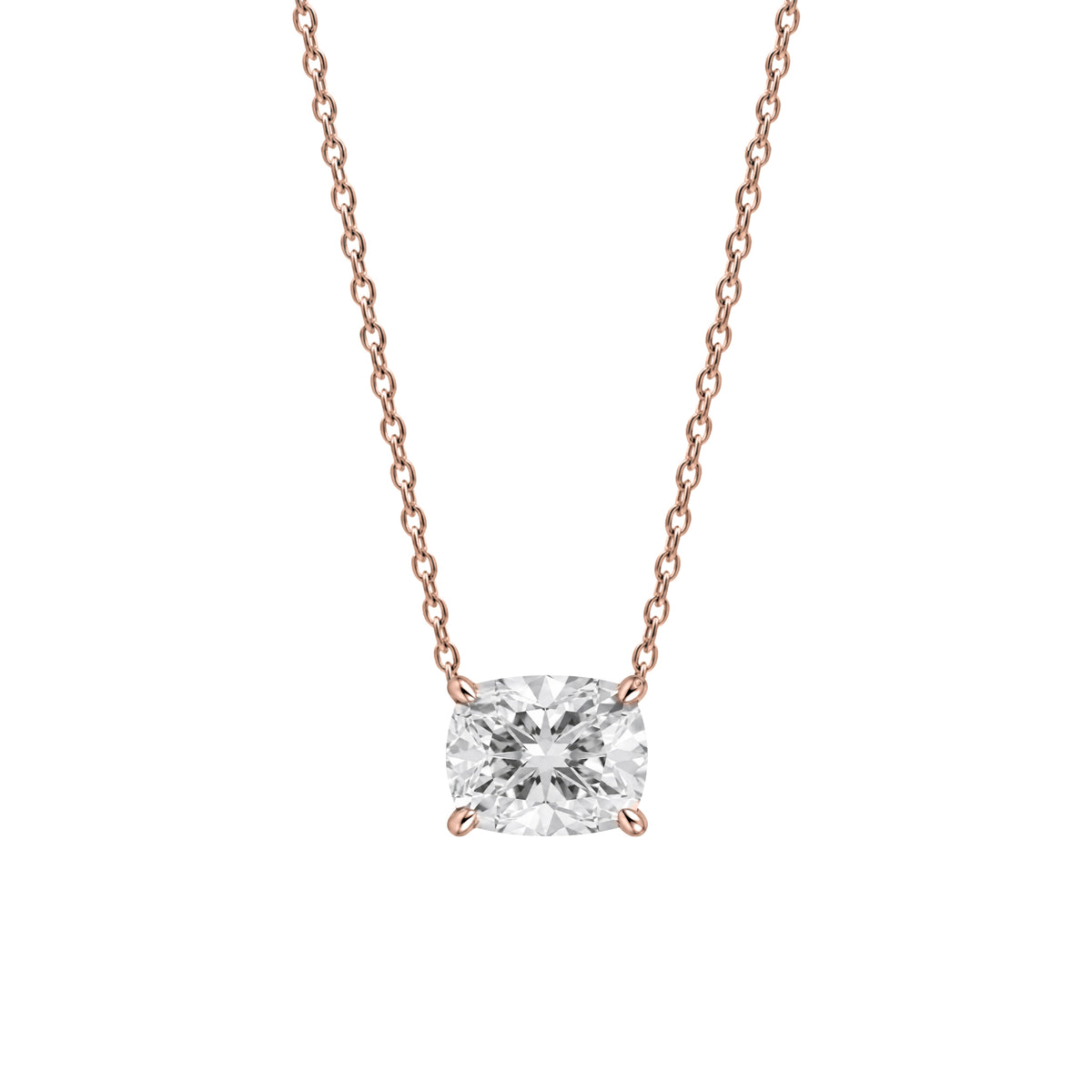 Lab-Grown Diamond Solitaire Pendant Necklace in 14K White Gold or 14K Yellow Gold