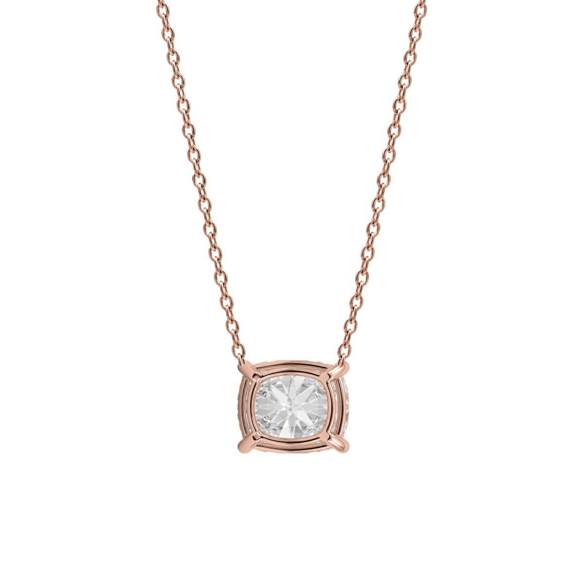 Lab-Grown Diamond Solitaire Pendant Necklace in 14K White Gold or 14K Yellow Gold