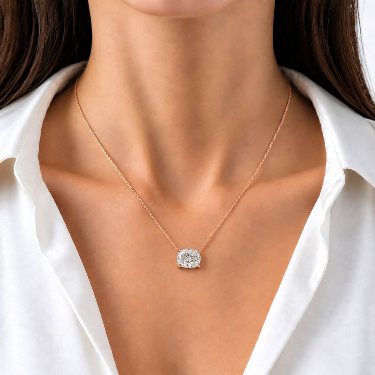 Lab-Grown Diamond Solitaire Pendant Necklace in 14K White Gold or 14K Yellow Gold