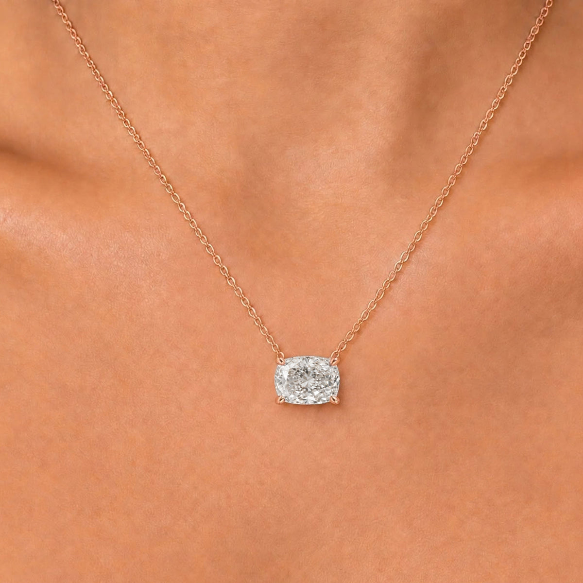 Lab-Grown Diamond Solitaire Pendant Necklace in 14K White Gold or 14K Yellow Gold