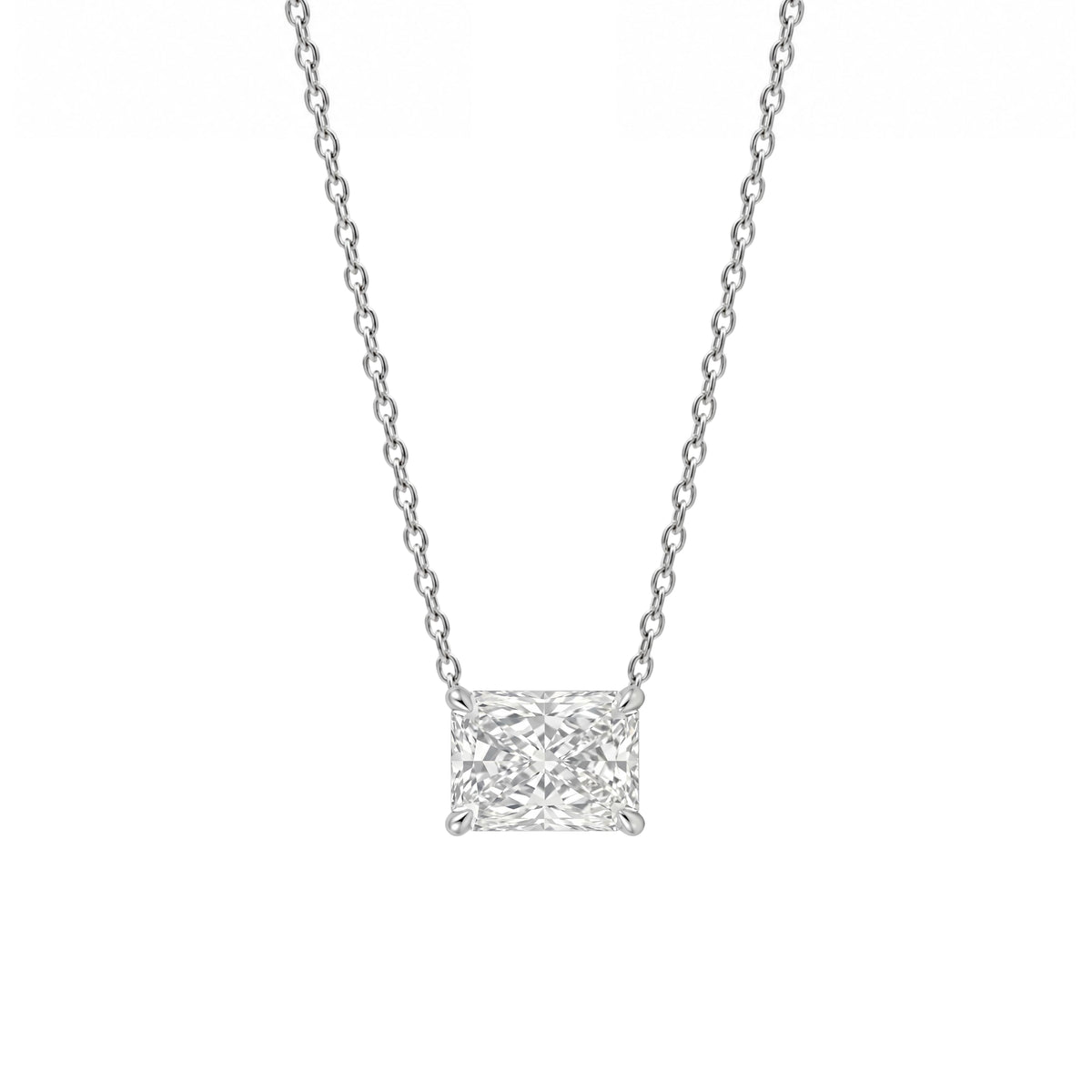 Lab-Grown Diamond Solitaire Pendant Necklace in 14K White Gold or 14K Yellow Gold