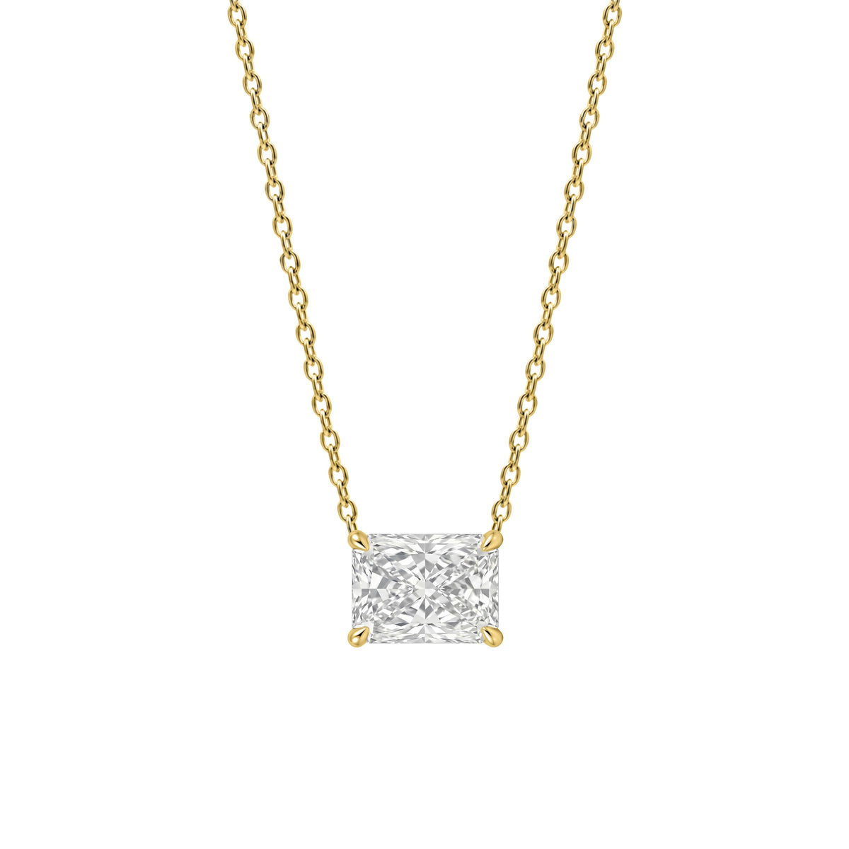 Lab-Grown Diamond Solitaire Pendant Necklace in 14K White Gold or 14K Yellow Gold
