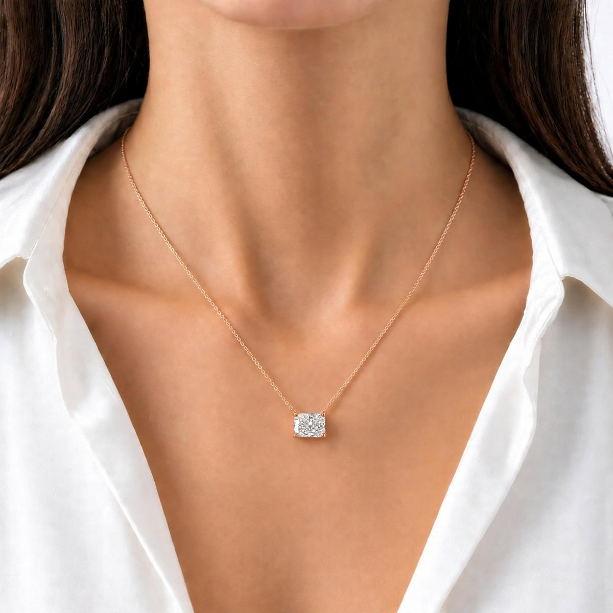 Lab-Grown Diamond Solitaire Pendant Necklace in 14K White Gold or 14K Yellow Gold