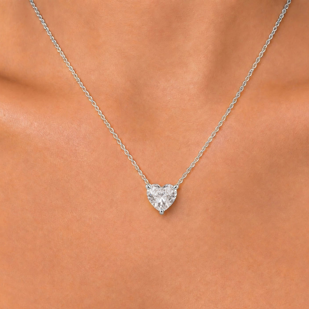 Lab-Grown Diamond Solitaire Pendant Necklace in 14K White Gold or 14K Yellow Gold
