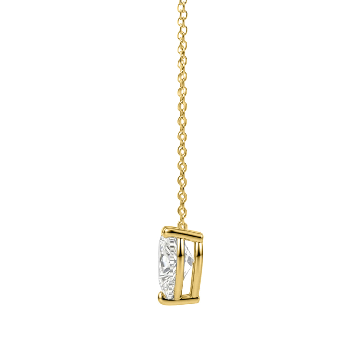 Lab-Grown Diamond Solitaire Pendant Necklace in 14K White Gold or 14K Yellow Gold