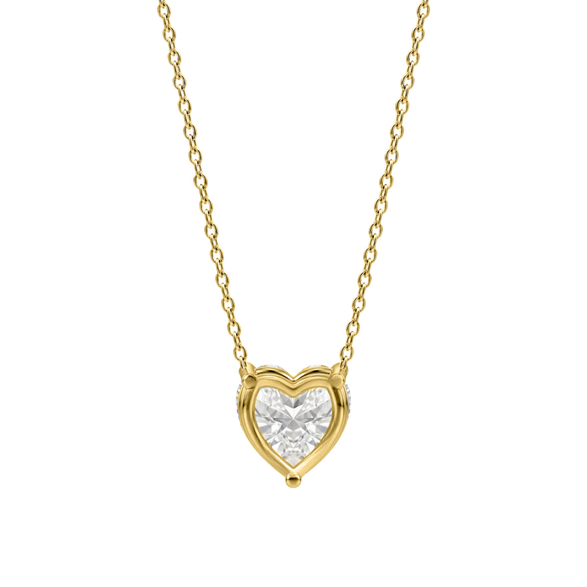 Lab-Grown Diamond Solitaire Pendant Necklace in 14K White Gold or 14K Yellow Gold