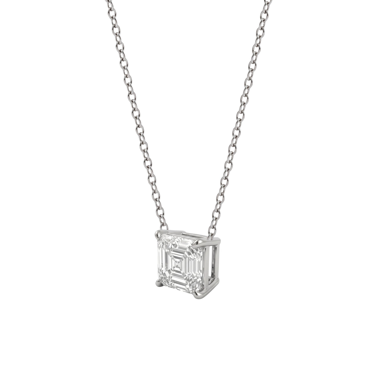 Lab-Grown Diamond Solitaire Pendant Necklace in 14K White Gold or 14K Yellow Gold