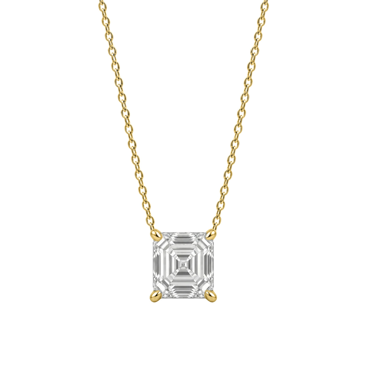 Lab-Grown Diamond Solitaire Pendant Necklace in 14K White Gold or 14K Yellow Gold