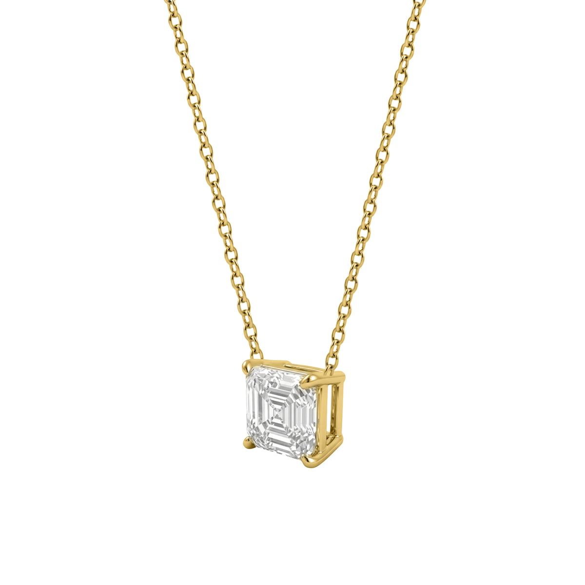 Lab-Grown Diamond Solitaire Pendant Necklace in 14K White Gold or 14K Yellow Gold