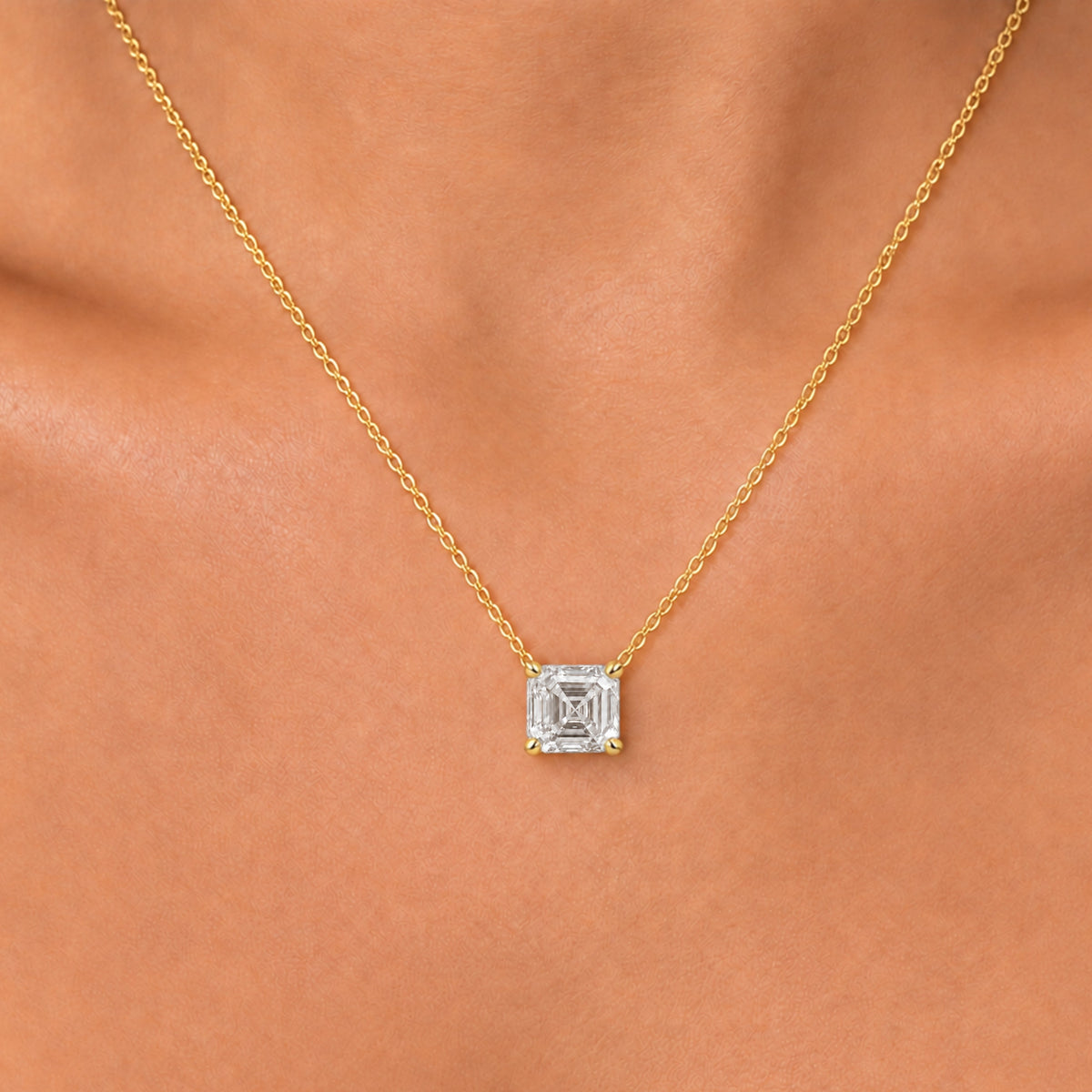 Lab-Grown Diamond Solitaire Pendant Necklace in 14K White Gold or 14K Yellow Gold