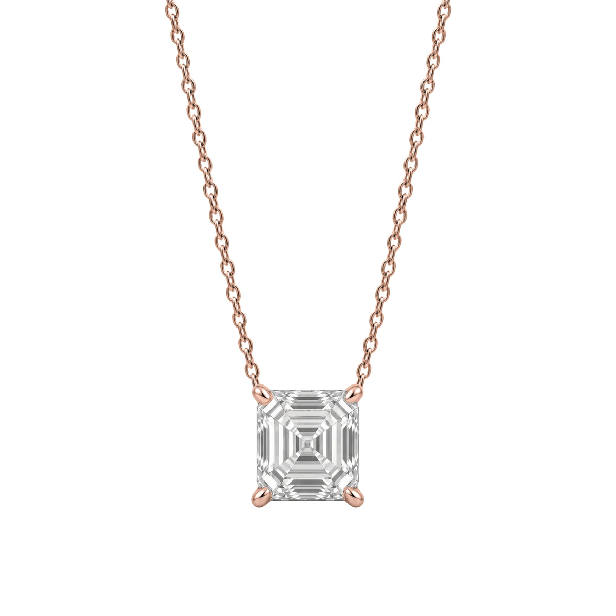 Lab-Grown Diamond Solitaire Pendant Necklace in 14K White Gold or 14K Yellow Gold