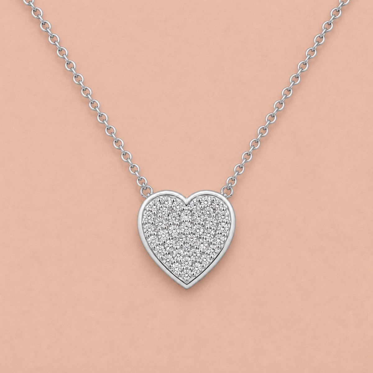 1 ct. T.W. Lab-Grown Diamond Round Heart Pendant Necklace in Sterling Silver or 14K Gold over Silver