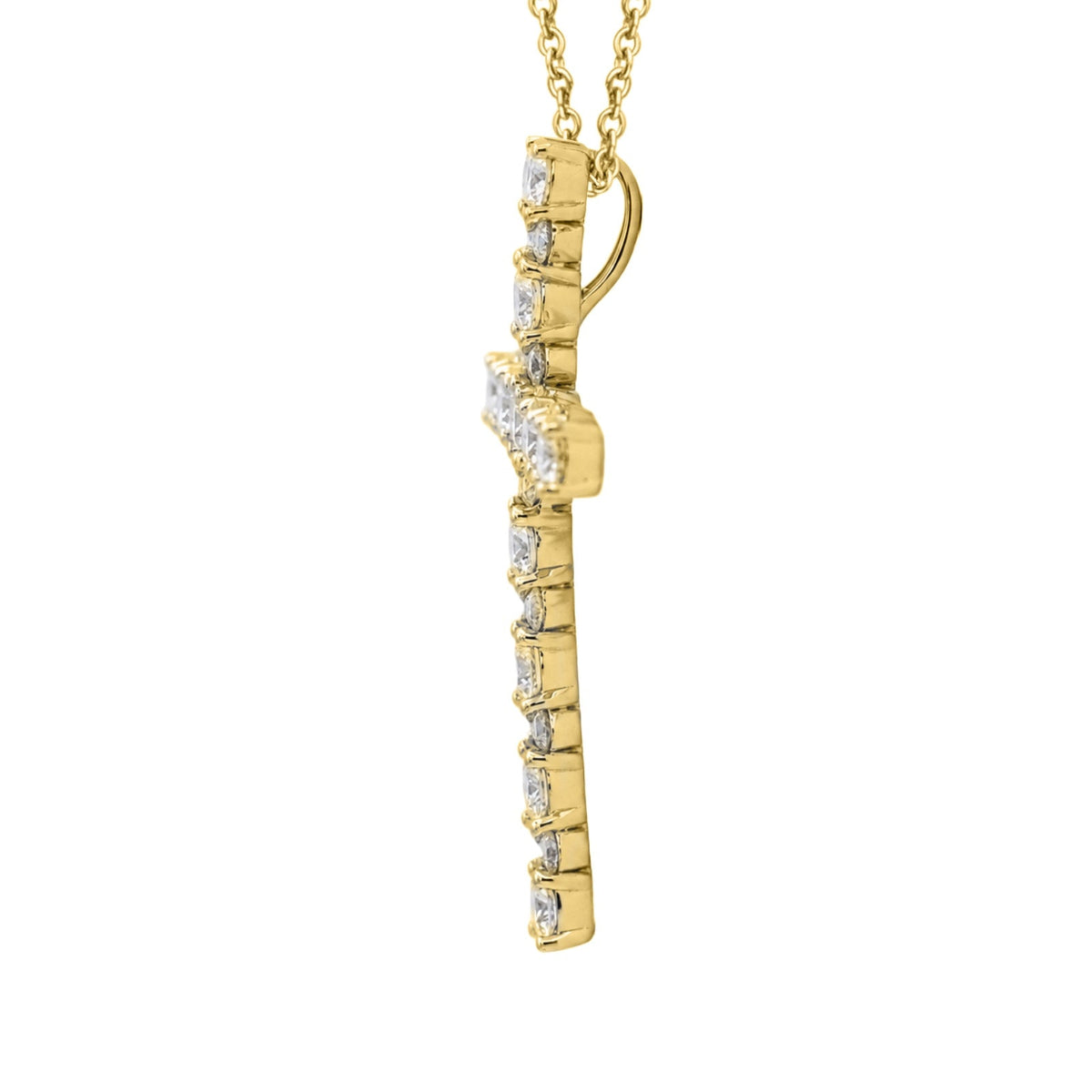 2 ct. T.W. Lab-Grown Diamond Round Cross Pendant Necklace in Sterling Silver or 14K Gold over Silver