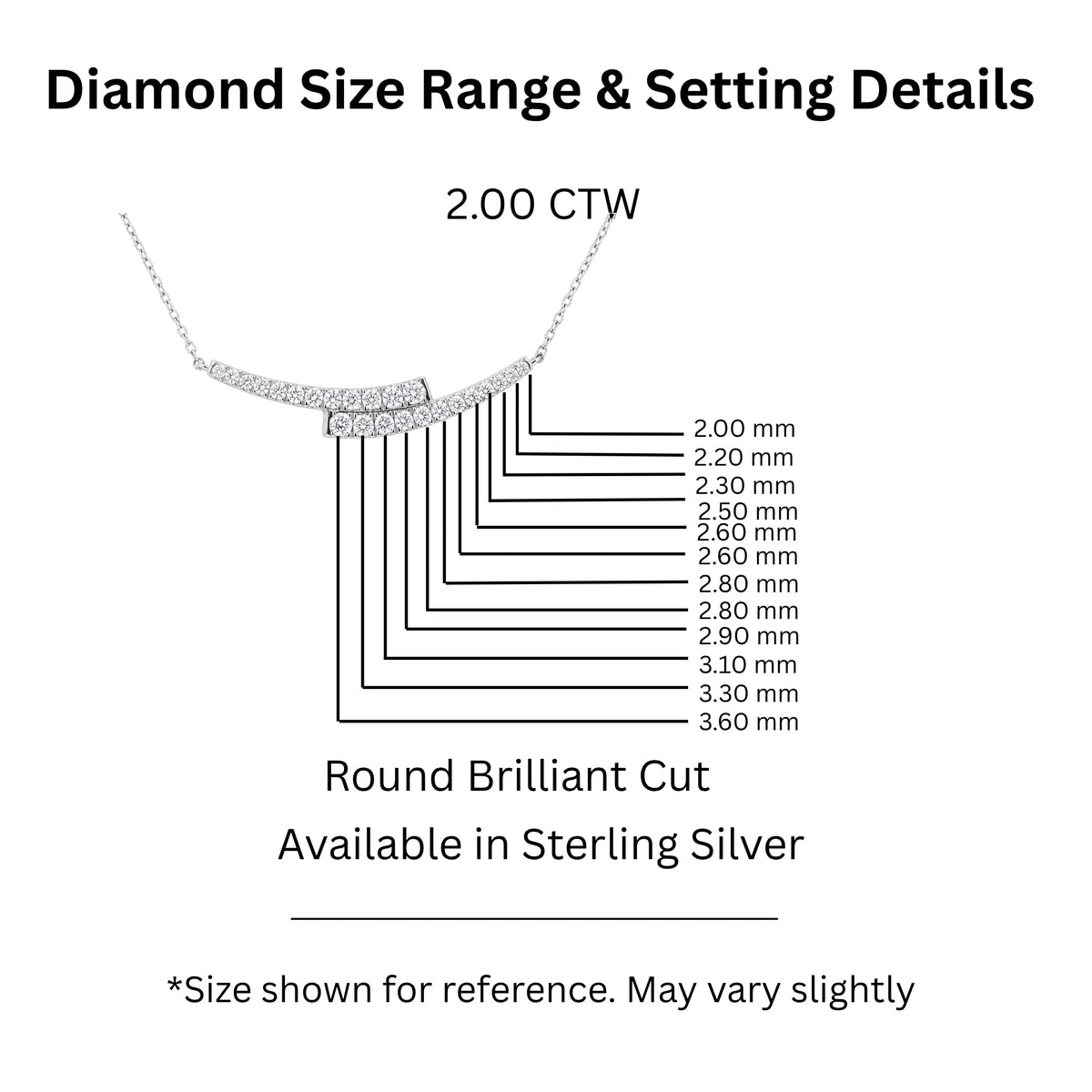 2 ct. T.W. Lab-Grown Diamond Round Smile Necklace in Sterling Silver or 14K Gold over Silver