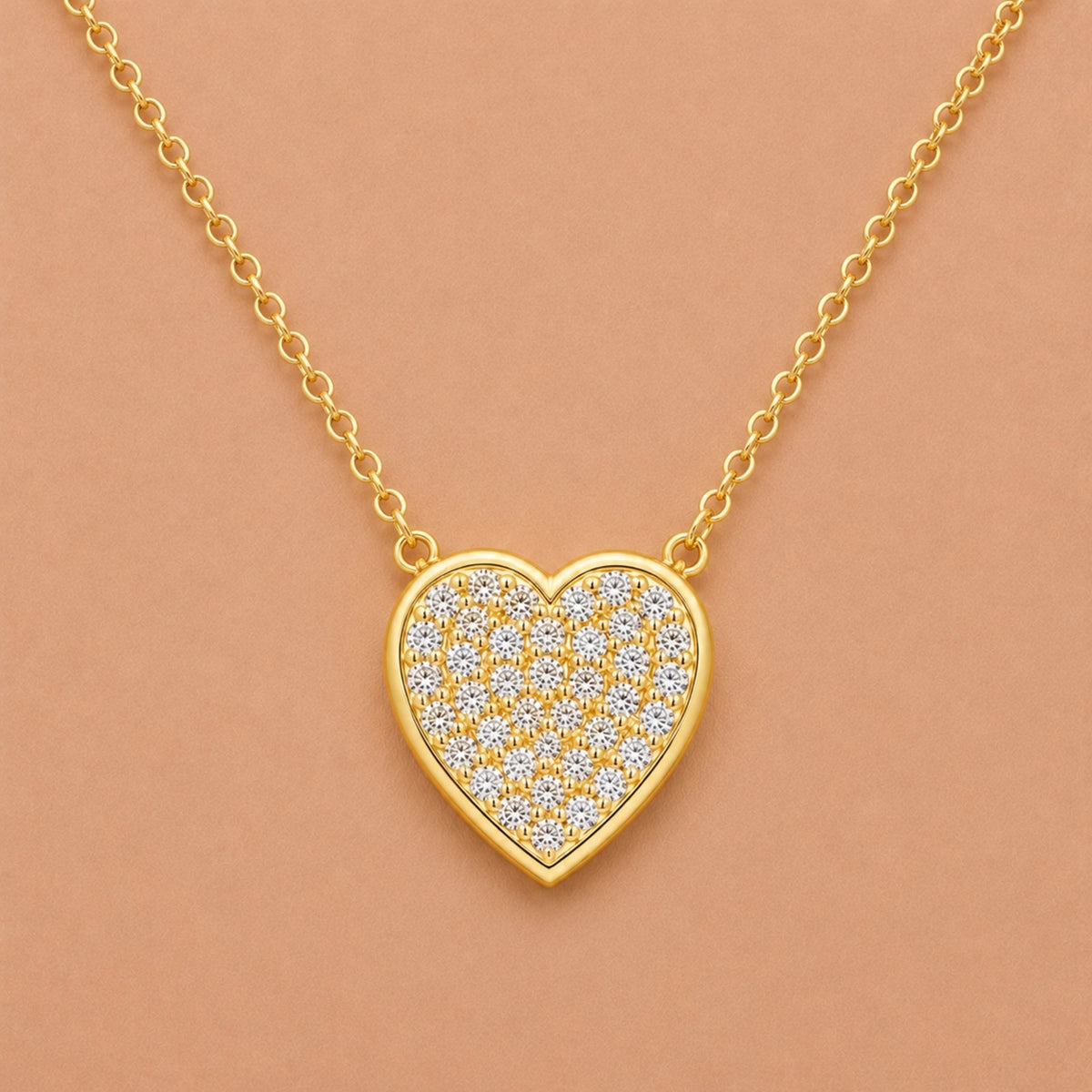 1 ct. T.W. Lab-Grown Diamond Round Heart Pendant Necklace in Sterling Silver or 14K Gold over Silver