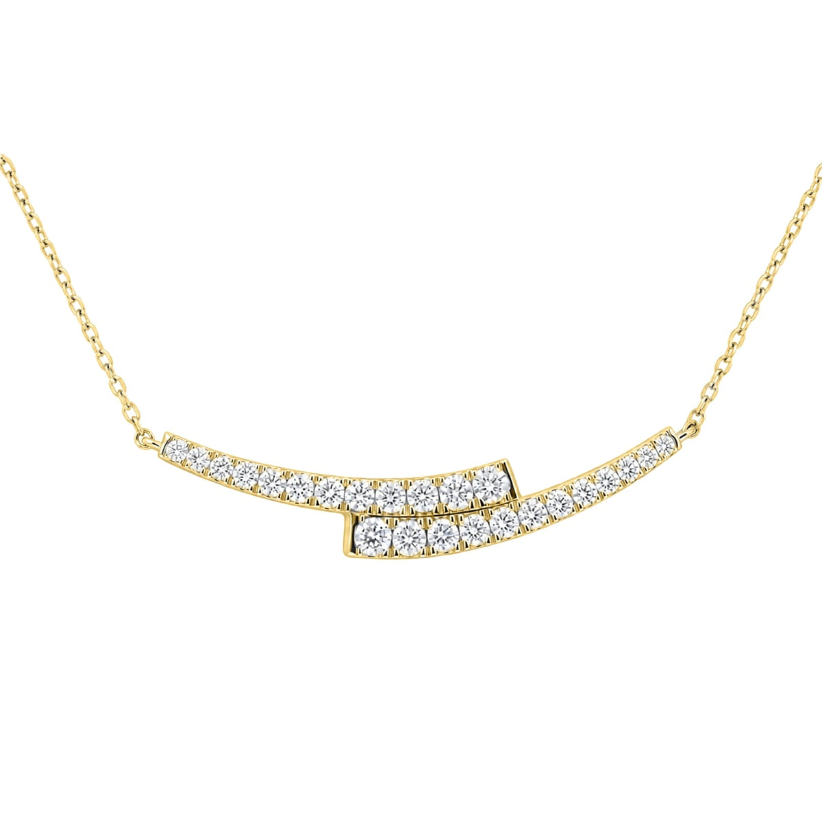 2 ct. T.W. Lab-Grown Diamond Round Smile Necklace in Sterling Silver or 14K Gold over Silver