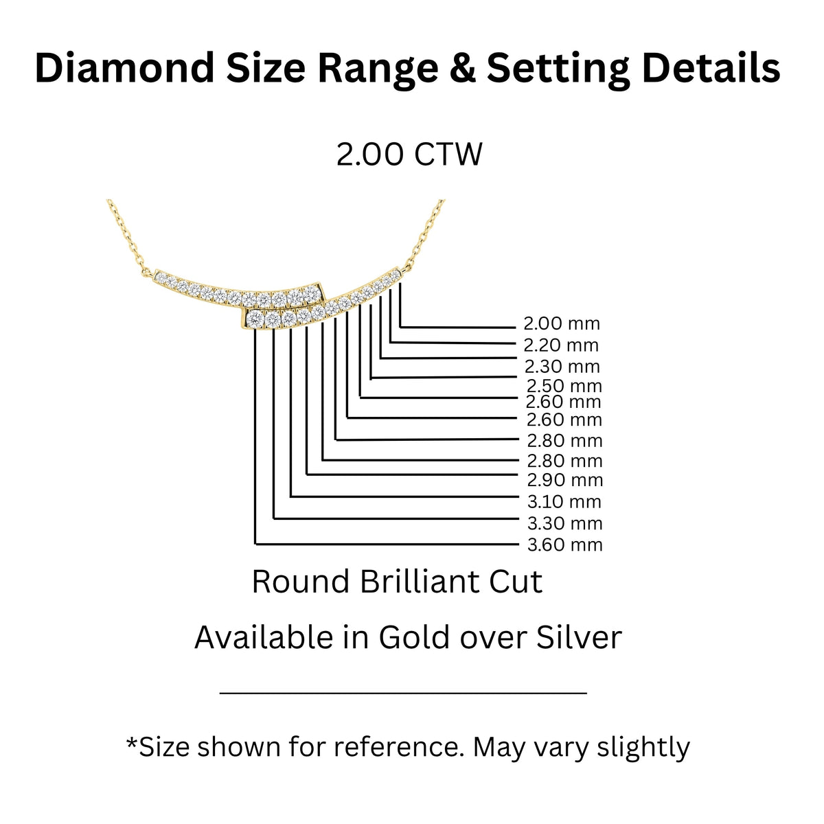2 ct. T.W. Lab-Grown Diamond Round Smile Necklace in Sterling Silver or 14K Gold over Silver