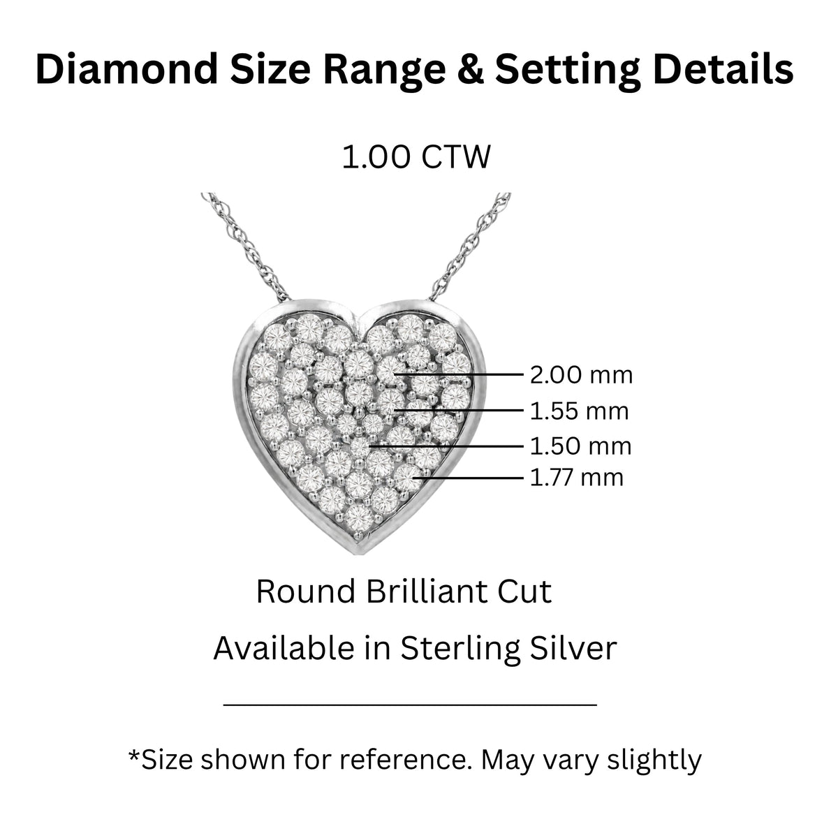 1 ct. T.W. Lab-Grown Diamond Round Heart Pendant Necklace in Sterling Silver & 14K Gold over Silver