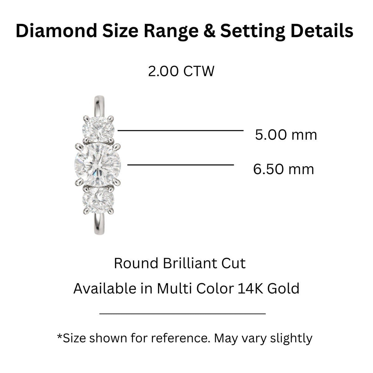 Lab-Grown Diamond Round Three-Stone Engagement Ring in 14K White Gold or 14K Yellow Gold