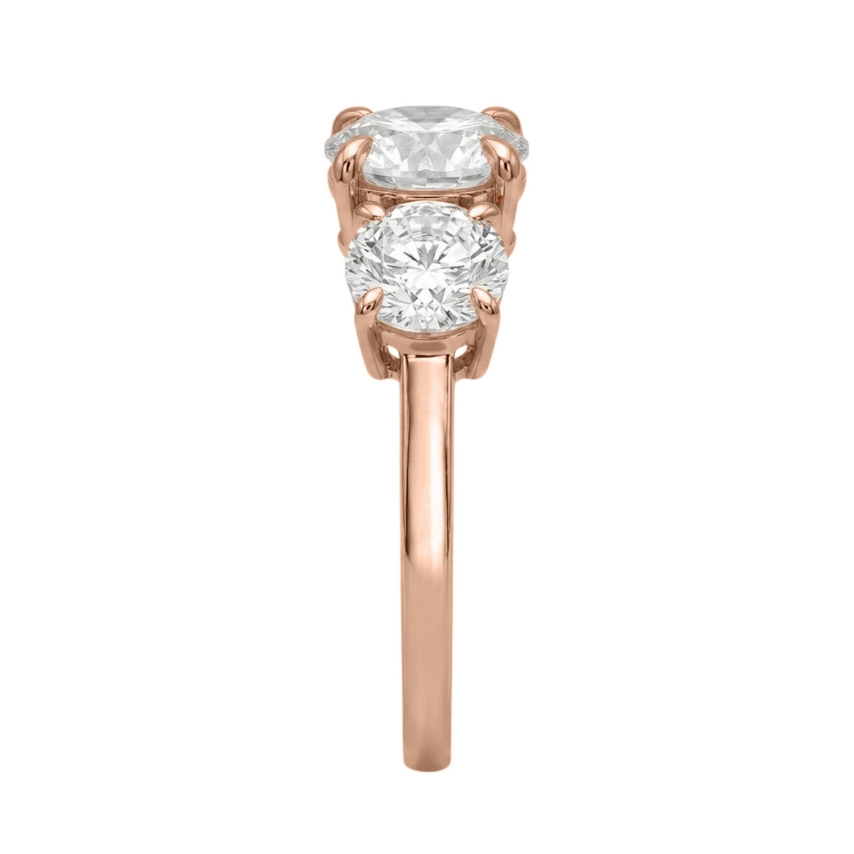 Lab-Grown Diamond Round Three-Stone Engagement Ring in 14K White Gold or 14K Yellow Gold