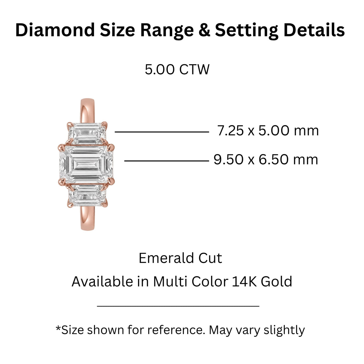 Lab-Grown Diamond Emerald-Cut Three-Stone Engagement Ring in 14K White Gold or 14K Yellow Gold