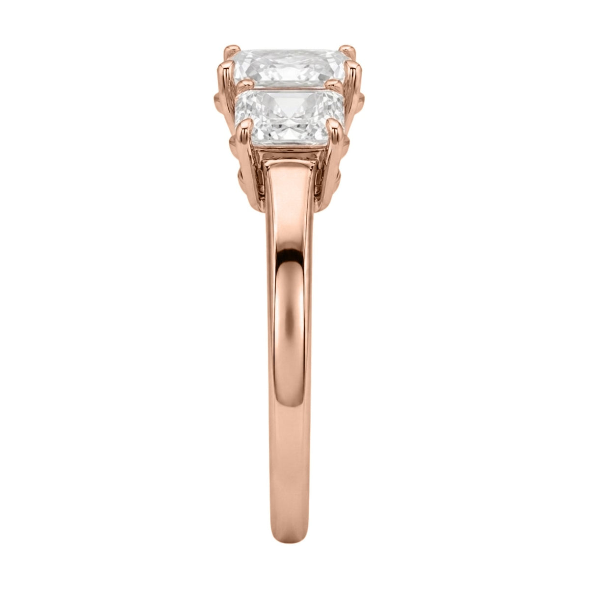 Lab-Grown Diamond Princess Three-Stone Engagement Ring in 14K White Gold or 14K Yellow Gold