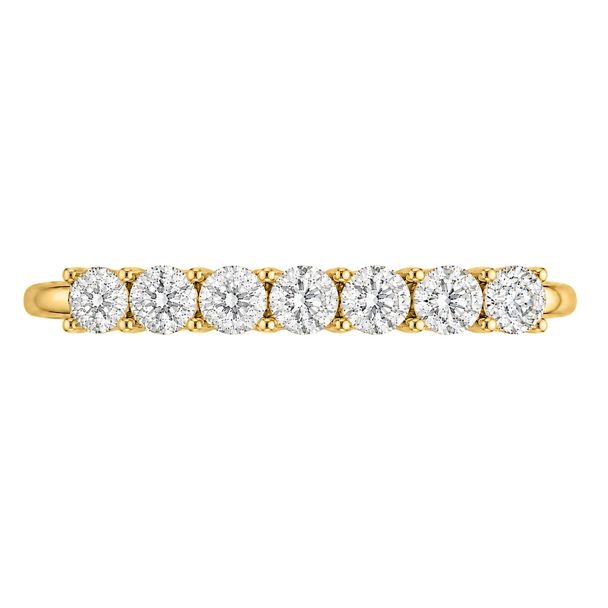 Lab-Grown Diamond Round Seven-Stone Wedding Ring in 14K White Gold or 14K Yellow Gold