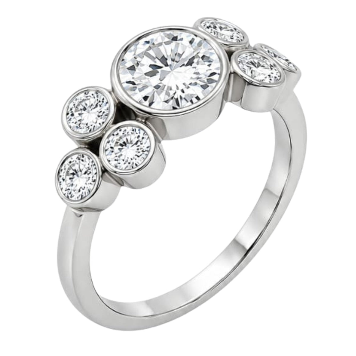 2 ct. T.W. Lab-Grown Diamond Round Seven-Stone Engagement Ring in 14K White Gold or 14K Yellow Gold