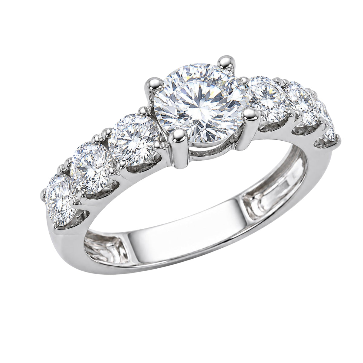 3 ct. T.W. Lab-Grown Diamond Round Engagement Ring in 14K White Gold or 14K Yellow Gold