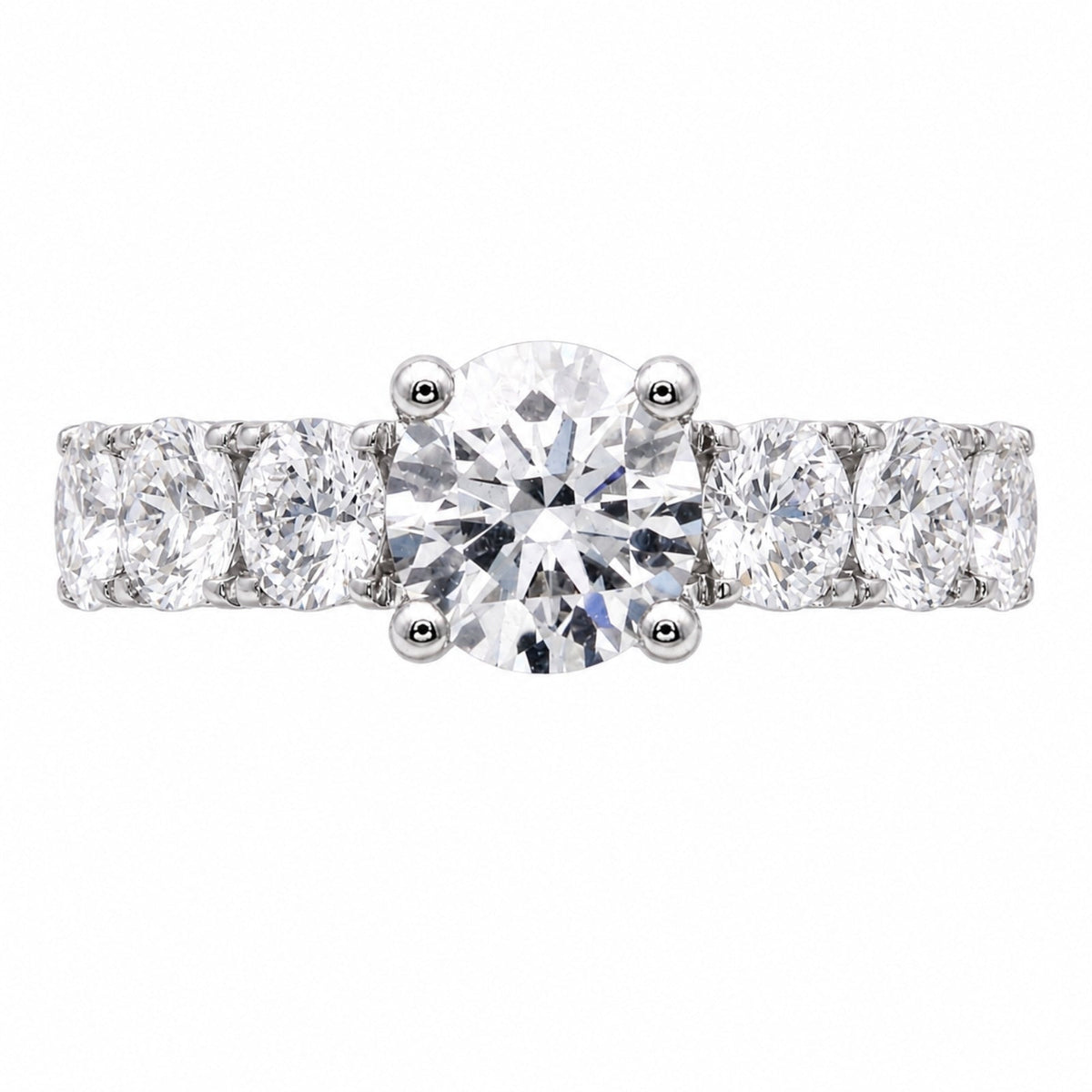 3 ct. T.W. Lab-Grown Diamond Round Engagement Ring in 14K White Gold or 14K Yellow Gold