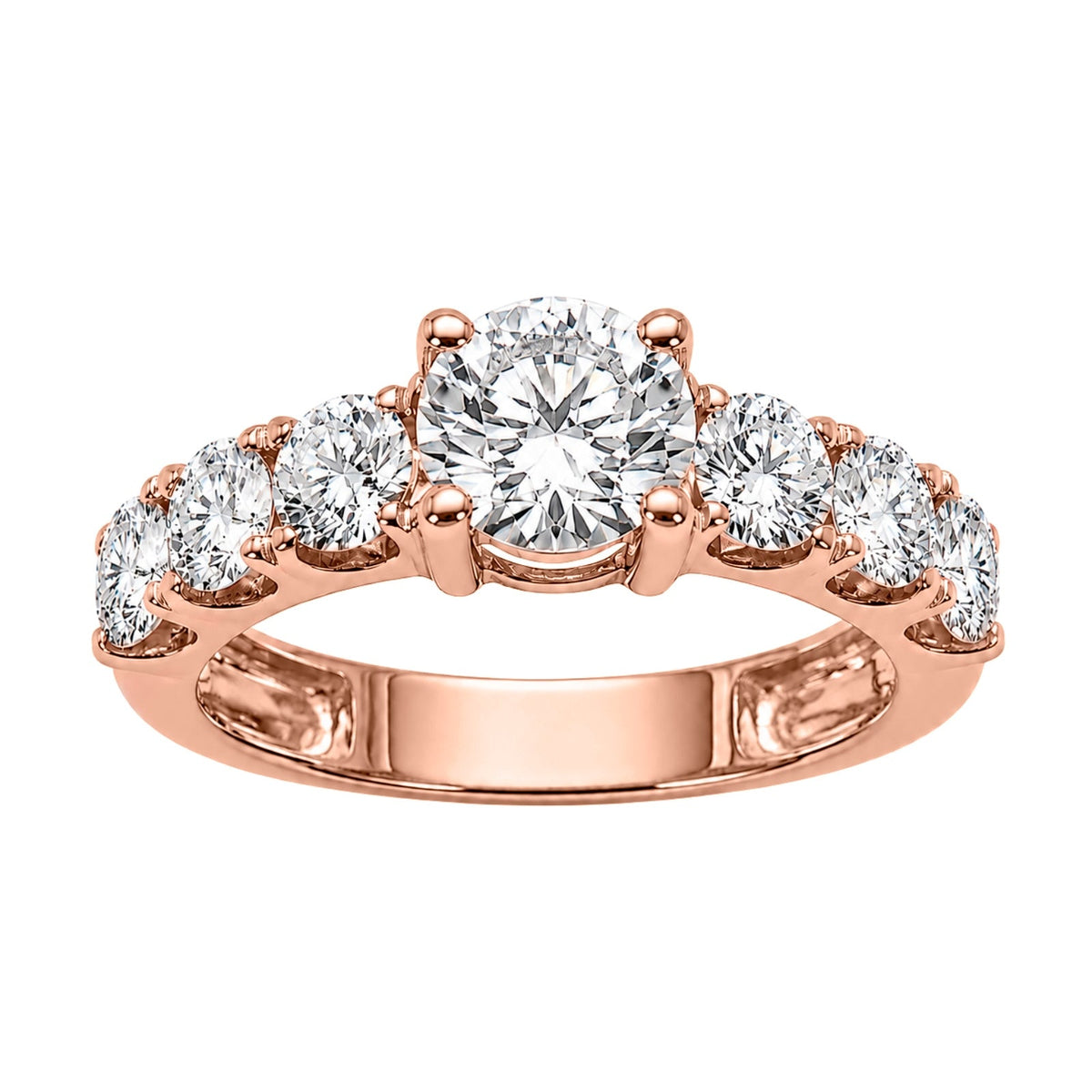 3 ct. T.W. Lab-Grown Diamond Round Engagement Ring in 14K White Gold or 14K Yellow Gold
