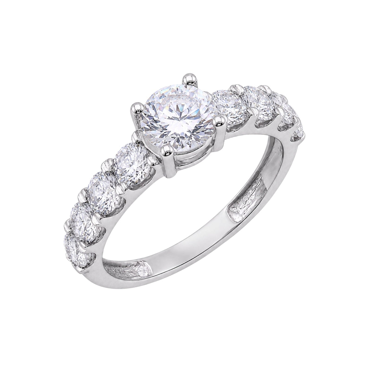 2 ct. T.W. Lab-Grown Diamond Round Engagement Ring in 14K White Gold or 14K Yellow Gold