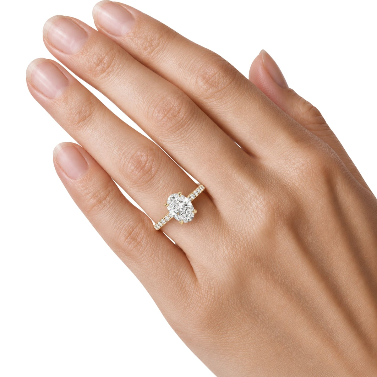 Lab-Grown Diamond Oval Solitaire Wedding Ring in 14K White Gold or 14K Yellow Gold