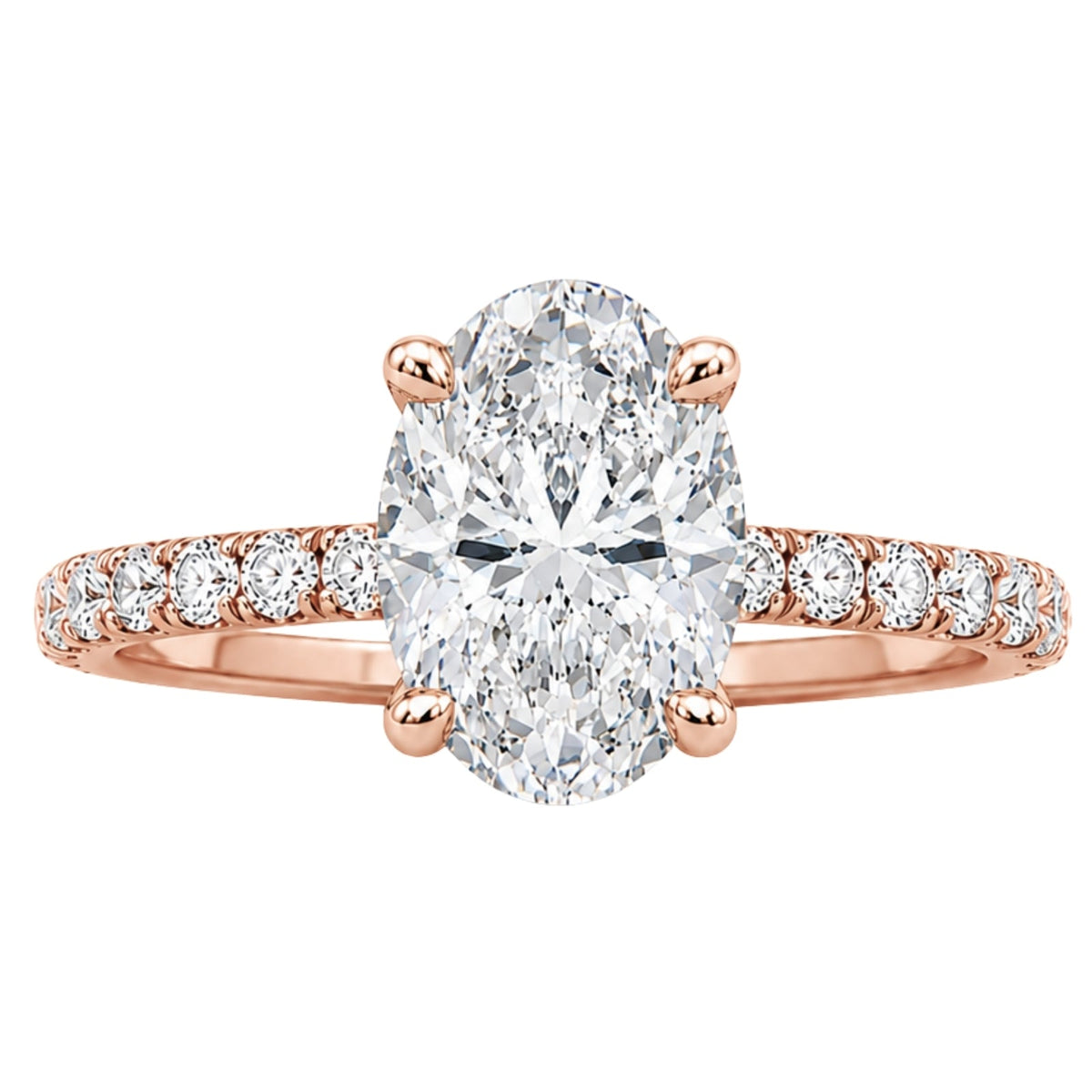 Lab-Grown Diamond Oval Solitaire Wedding Ring in 14K White Gold or 14K Yellow Gold