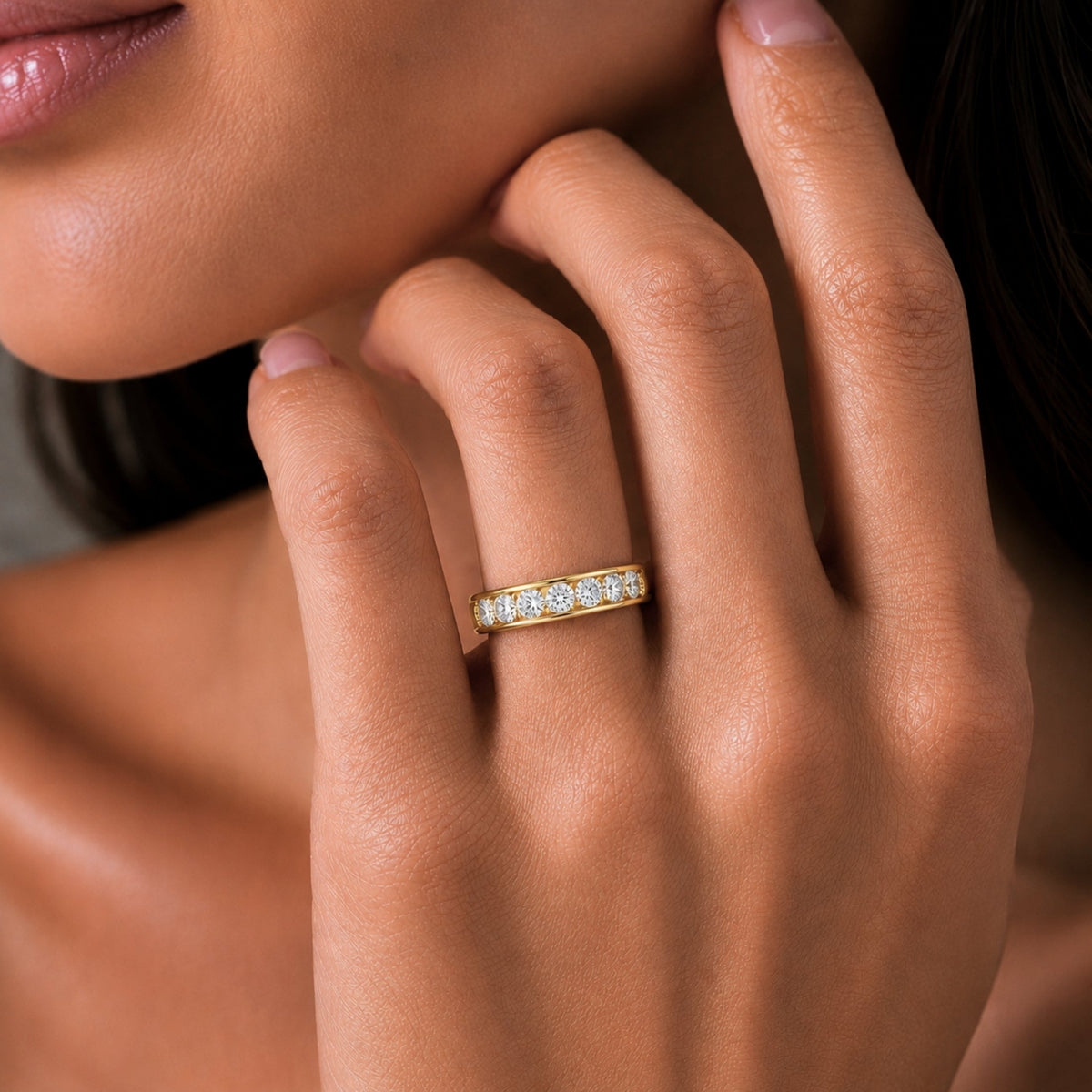 Lab-Grown Diamond Round Eleven-Stone Engagement Ring in 14K White Gold or 14K Yellow Gold
