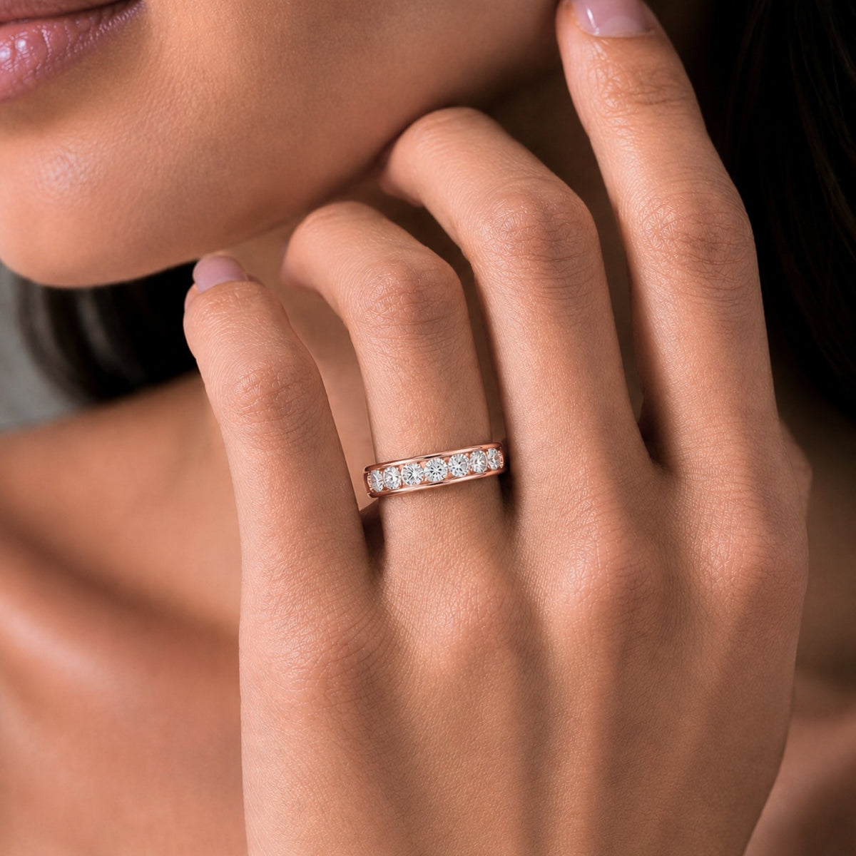 Lab-Grown Diamond Round Eleven-Stone Engagement Ring in 14K White Gold or 14K Yellow Gold
