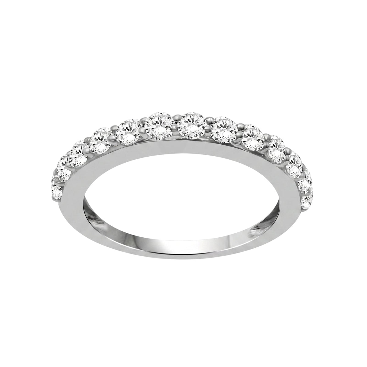 Lab-Grown Diamond Round Band Wedding Ring in 14K White Gold or 14K Yellow Gold