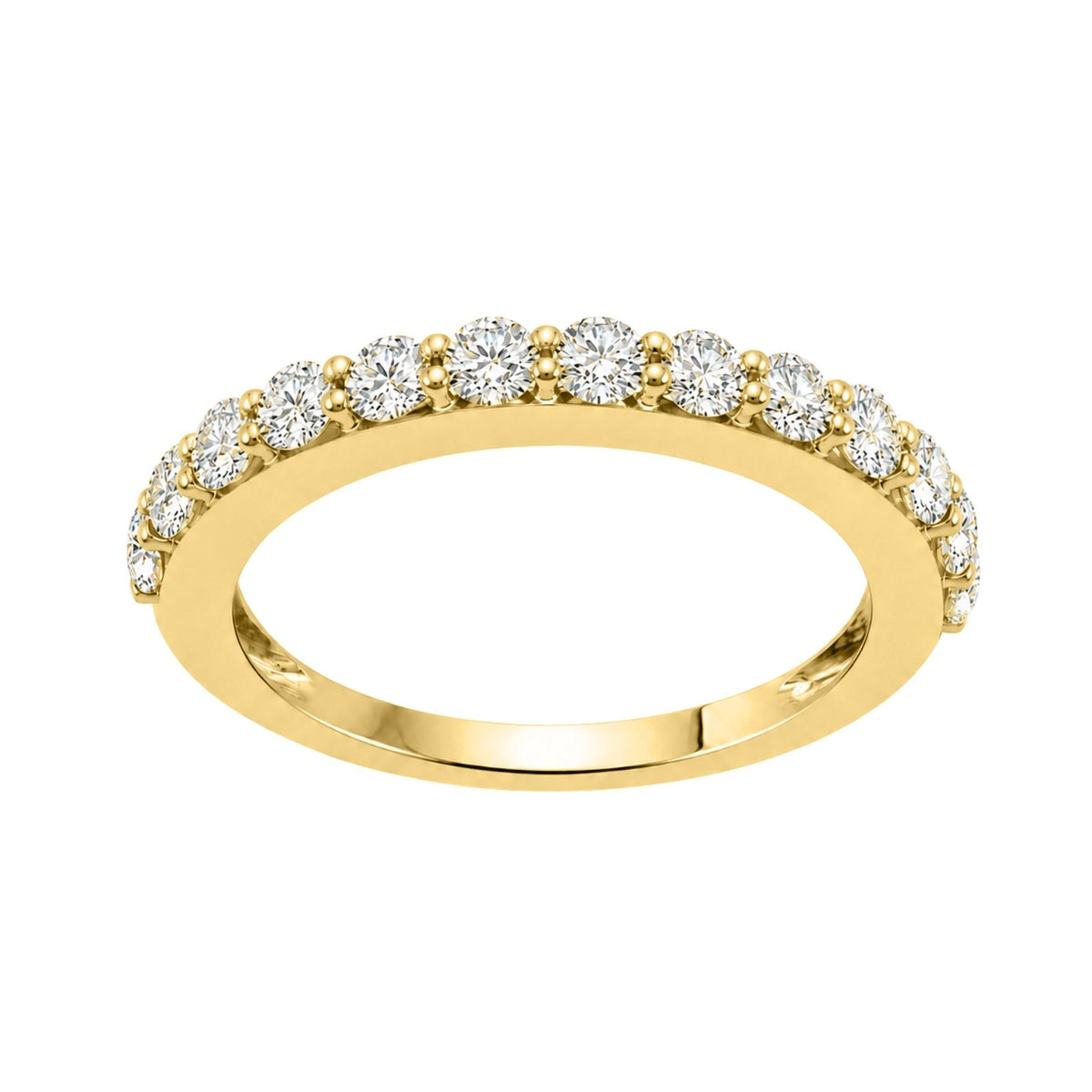 Lab-Grown Diamond Round Band Wedding Ring in 14K White Gold or 14K Yellow Gold