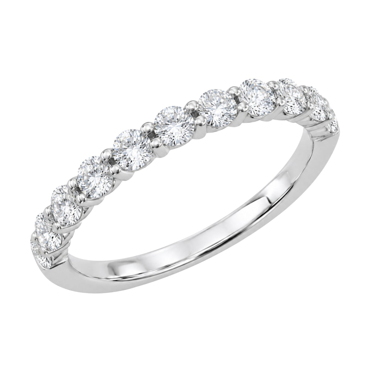 Lab-Grown Diamond Round Eleven-Stone Wedding Ring in 14K White Gold or 14K Yellow Gold