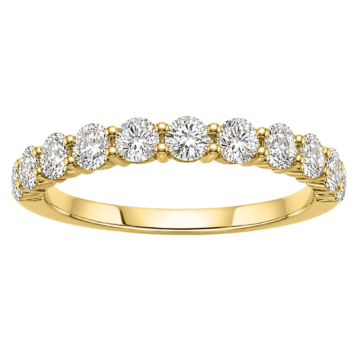 Lab-Grown Diamond Round Eleven-Stone Wedding Ring in 14K White Gold or 14K Yellow Gold