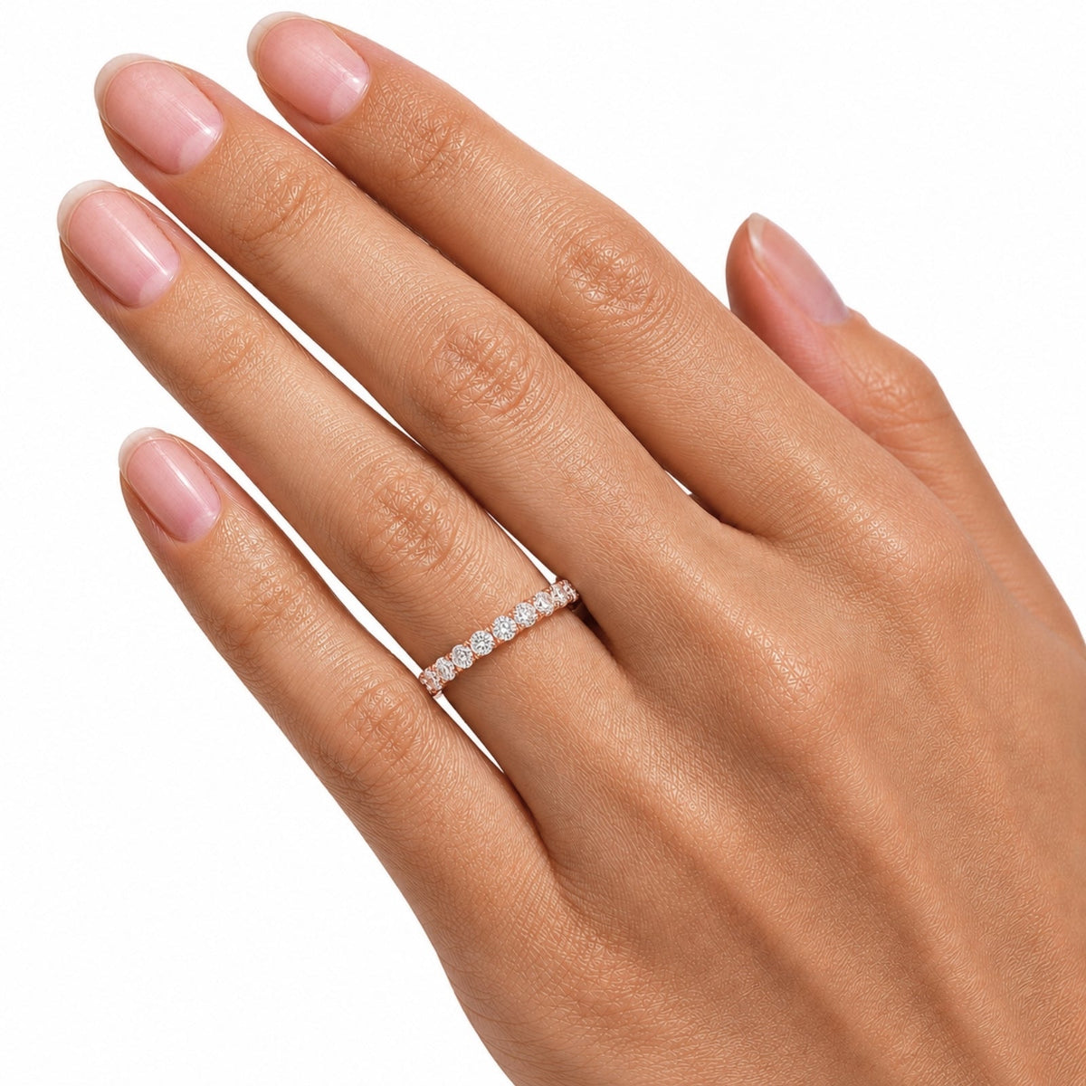 Lab-Grown Diamond Round Eleven-Stone Wedding Ring in 14K White Gold or 14K Yellow Gold