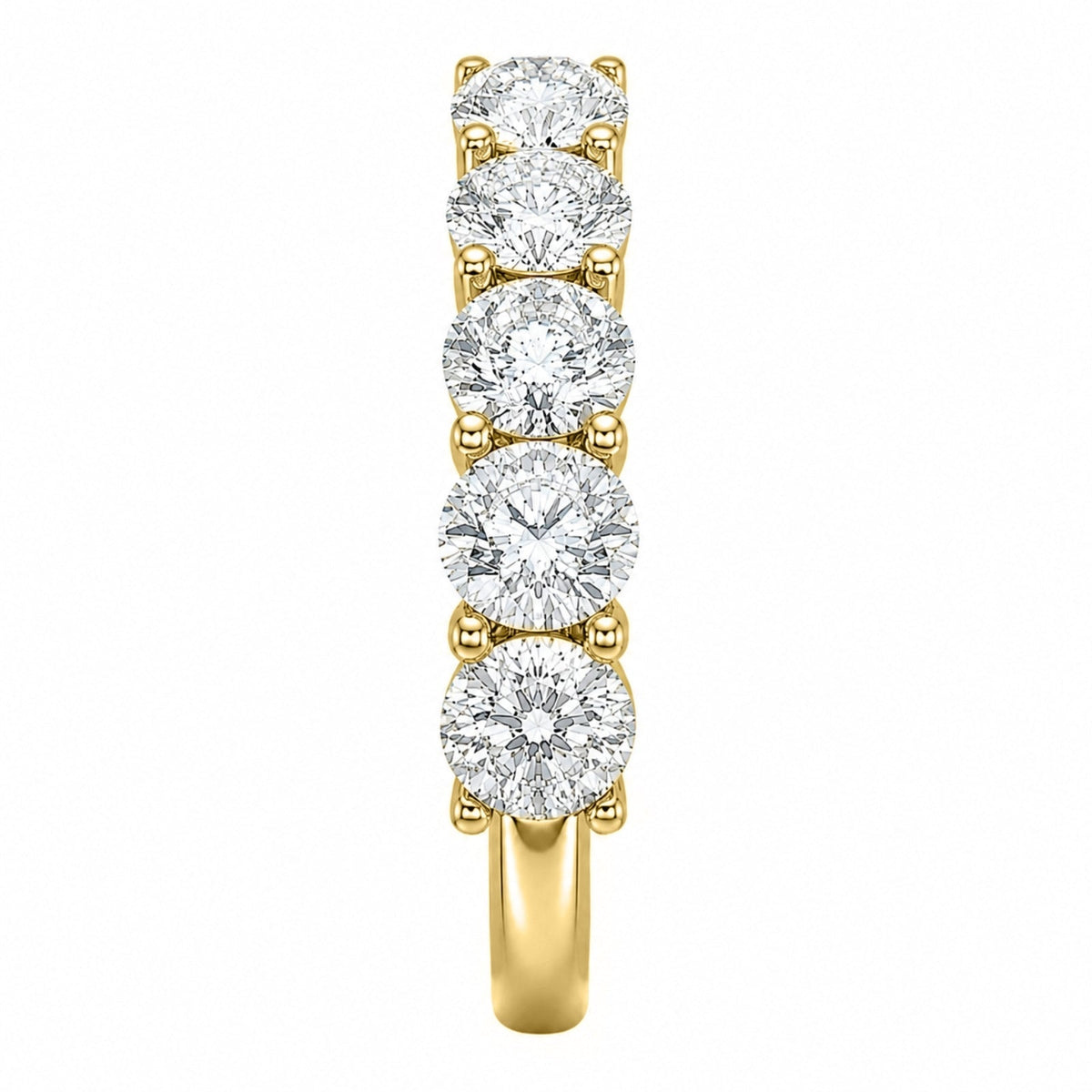 Lab-Grown Diamond Round Five-Stone Wedding Ring in 14K White Gold or 14K Yellow Gold
