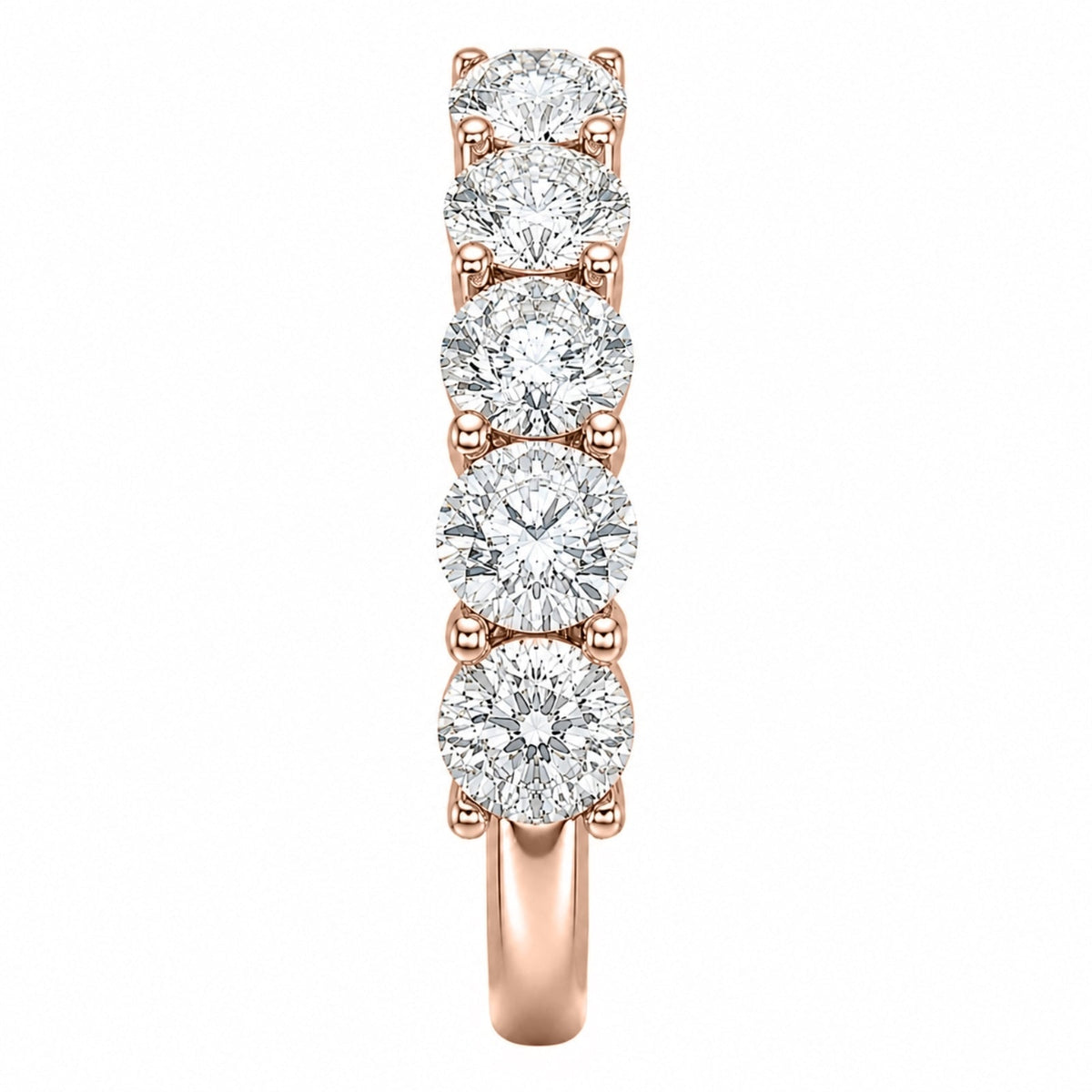 Lab-Grown Diamond Round Five-Stone Wedding Ring in 14K White Gold or 14K Yellow Gold