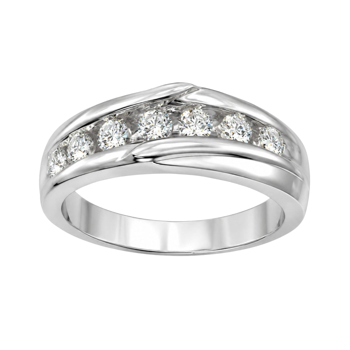 1 ct. T.W. Lab-Grown Diamond Round Seven-Stone Engagement Ring in 14K White Gold or 14K Yellow Gold