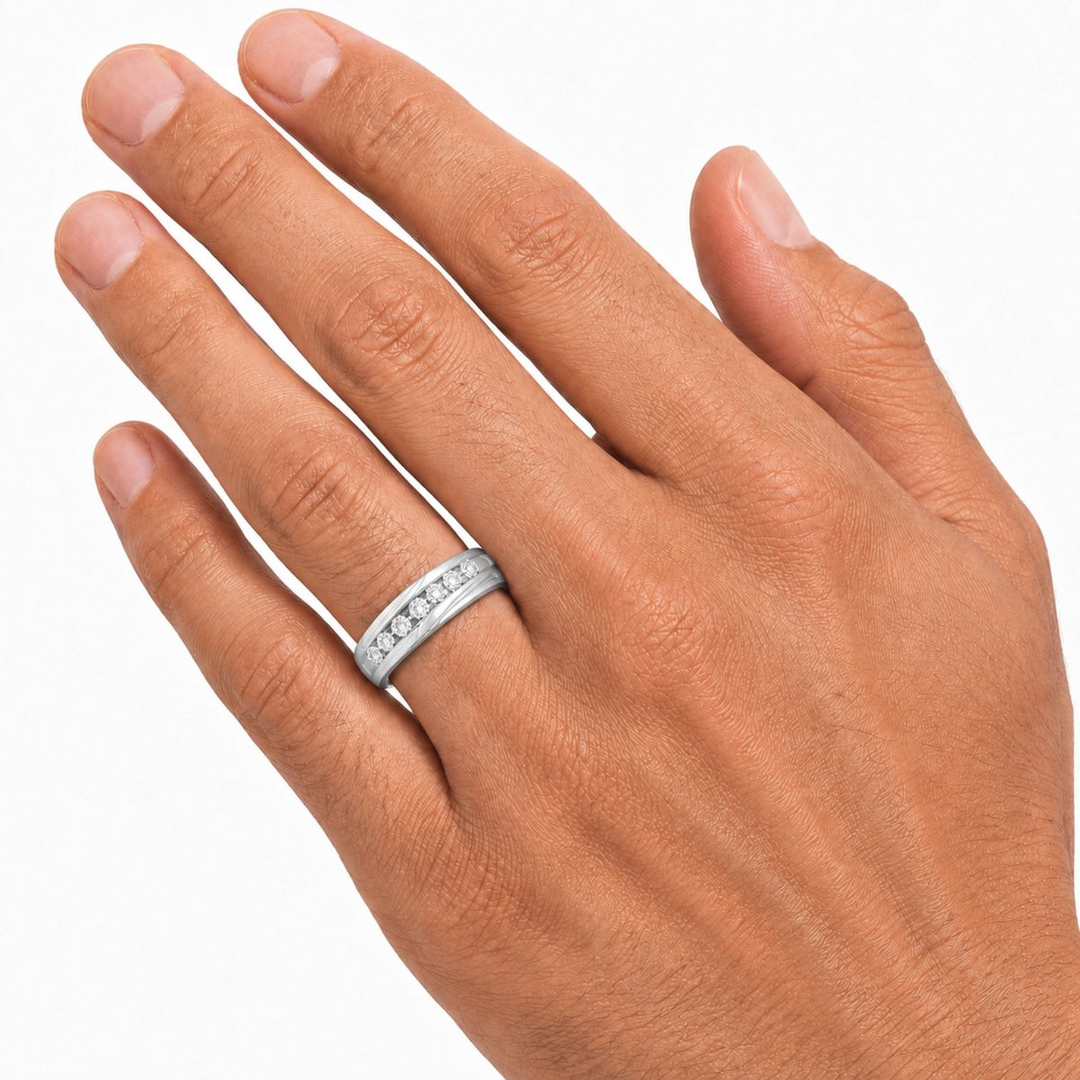 1 ct. T.W. Lab-Grown Diamond Round Seven-Stone Engagement Ring in 14K White Gold or 14K Yellow Gold