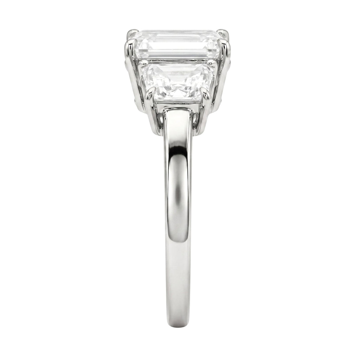3 ct. T.W. Lab-Grown Diamond Emerald-Cut Three-Stone Wedding Ring in 14K White Gold or 14K Yellow Gold